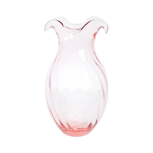 Hibiscus Glass Vertical Fluted Small Vase