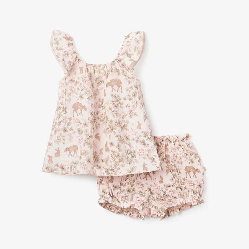 Bunny Print Flutter Dress