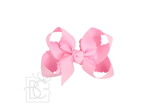 4.5" Large Scalloped Edge Bow on Alligator Clip