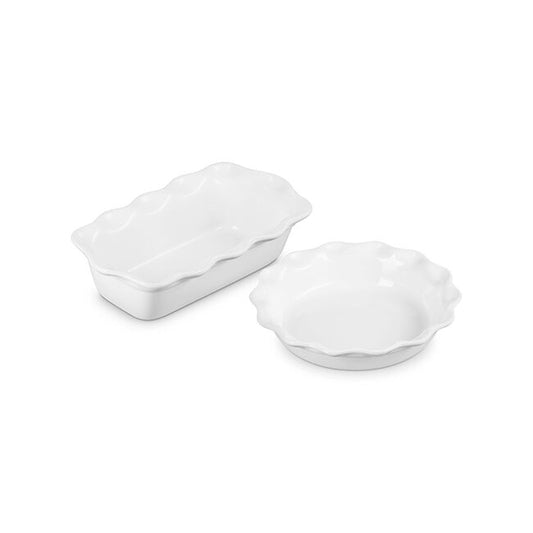 Set of 2 Heritage Fluted Pie & Fluted Loaf Dish
