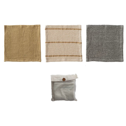Waffle Weave Dish Cloths w/ Loop Set of 3