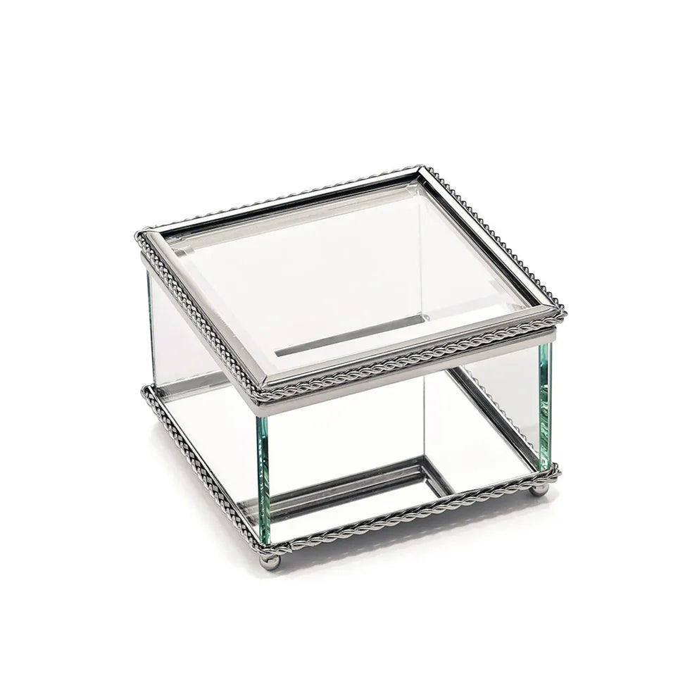 Square Hinged Glass Box 3.75"