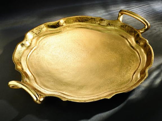 Gilded Round Tray with Handles 13920