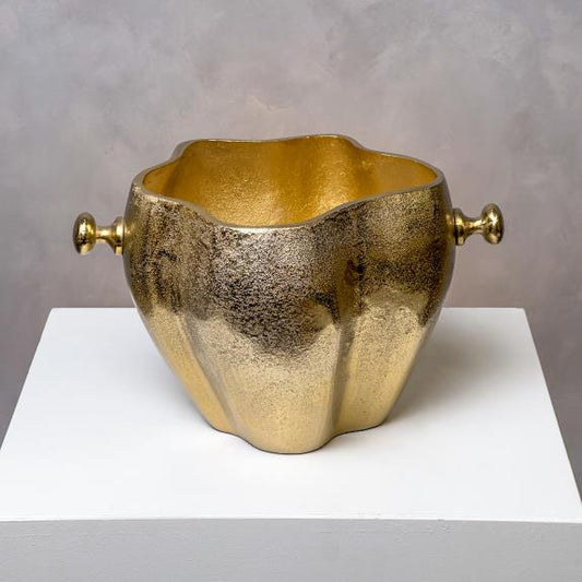 Sculpted Gold Metal Wine Cooler 71727