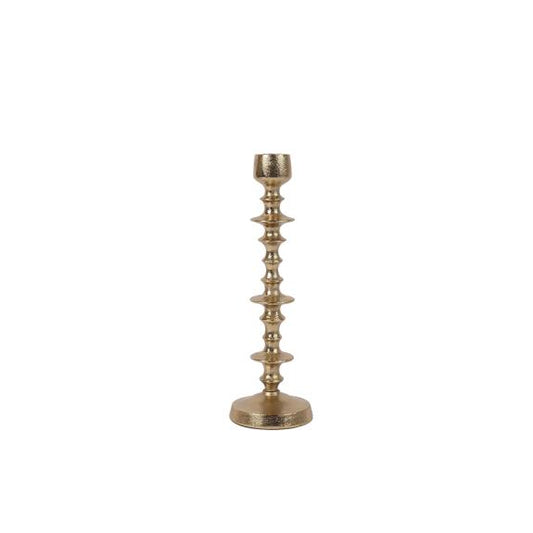 Gold Metal Beaded Candle Holder