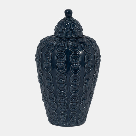 Chain Texture Lidded Decorative Jar