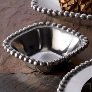 Beaded Square Bowl 6408