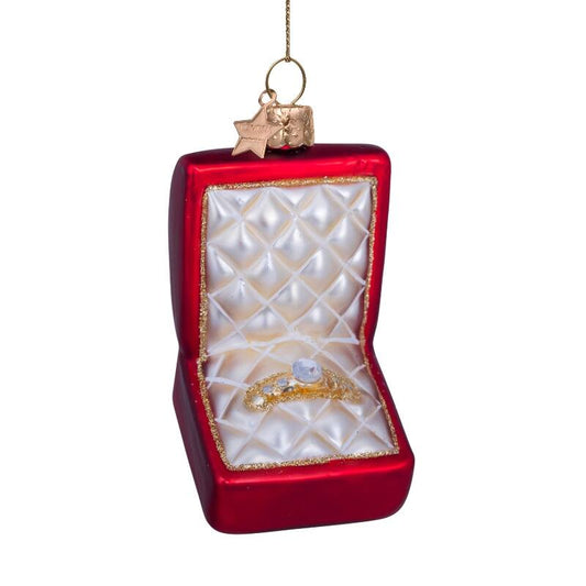 V Glass Ornament