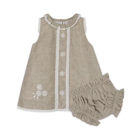 Kate Baby Dress with Bloomer Linen Natural