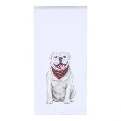 Watercolor Bulldog Tea Towel