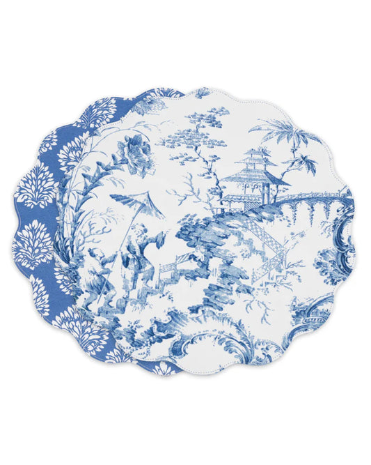 Vida Chinoiserie Reversible Round Placemats Set of 4