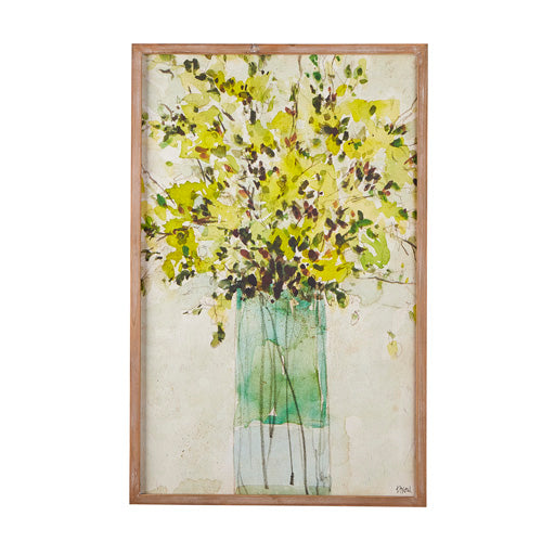 Flowers in Vase Framed Wood Print