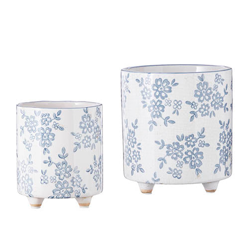 Blue Transferware Pot