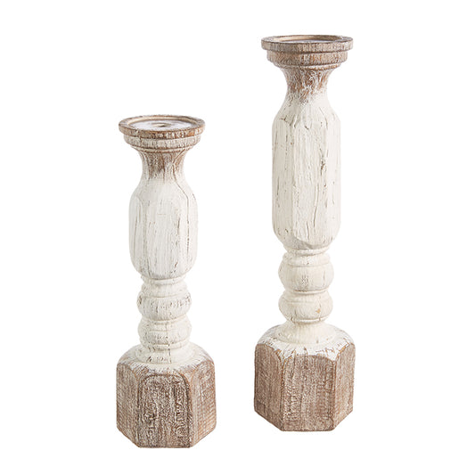 White Embossed Candle Holder