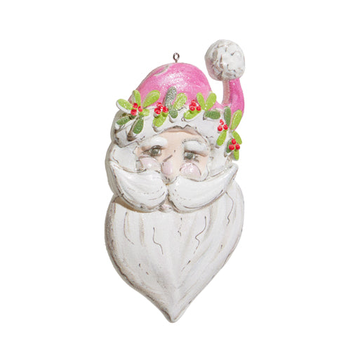 Pink Santa Ornament 5.5"