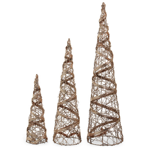 Champagne Vine Wrapped Cone Tree