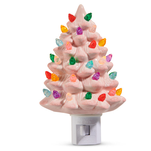 Vintage  Light Pink Tree Night Light