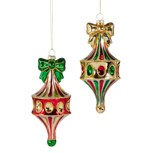 Red & Green Fairground Finial Ornament
