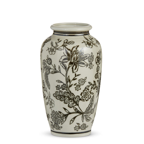Black and Ivory Vase 10.25"