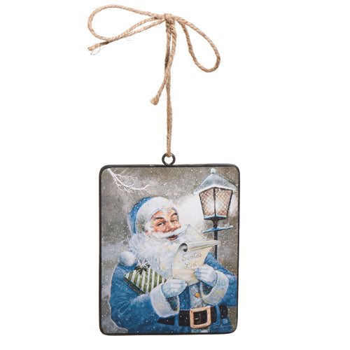 He's Checking it Twice Square Ornament