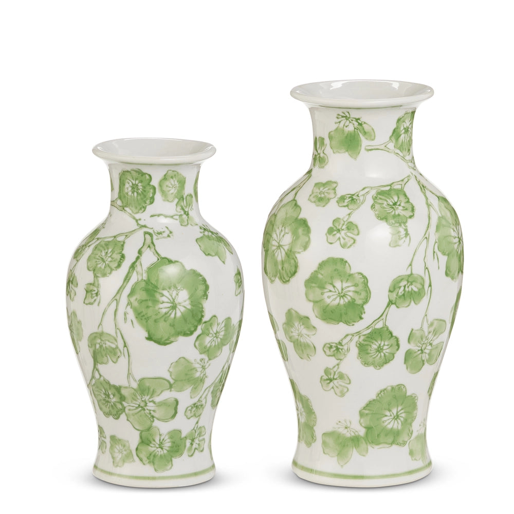 Green Cherry Blossom Bud Vase