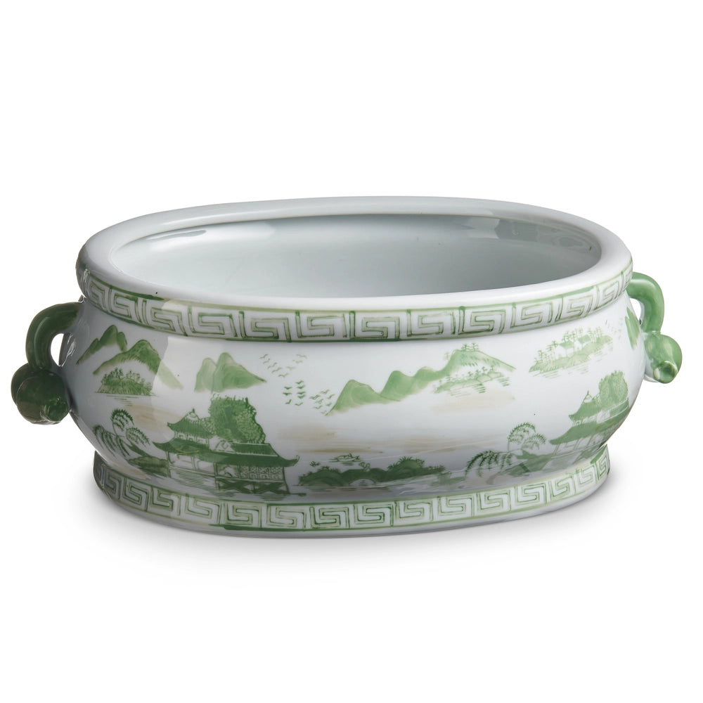 Green and White Planter