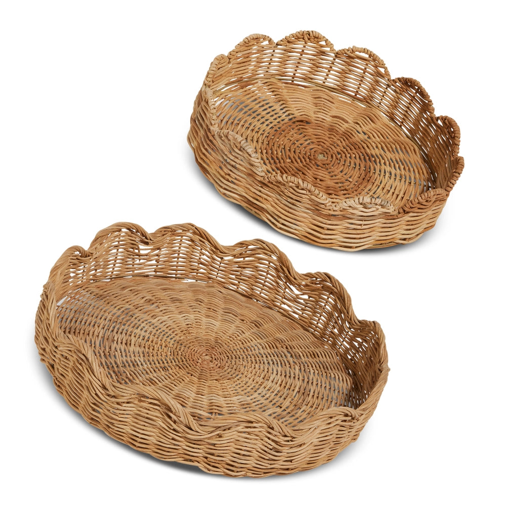 Wicker Scalloped Edge Tray