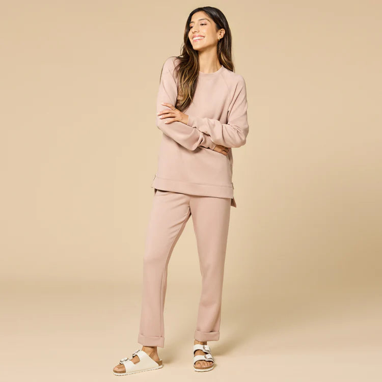 DreamTech Crew Tunic with Side Zip & Flood Pant Set