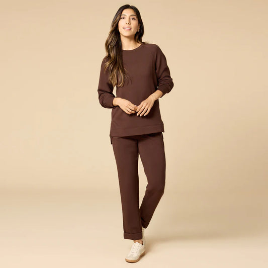DreamTech Crew Tunic with Side Zip & Flood Pant Set