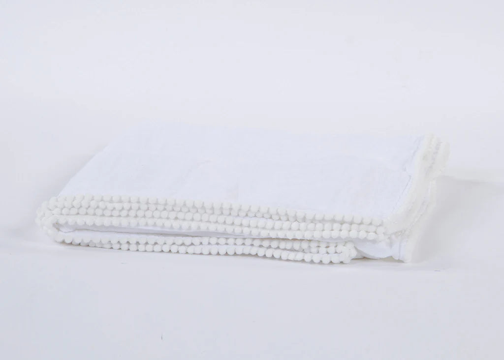 Swaddle Baby Blanket with Pompom Edge 50"x50"