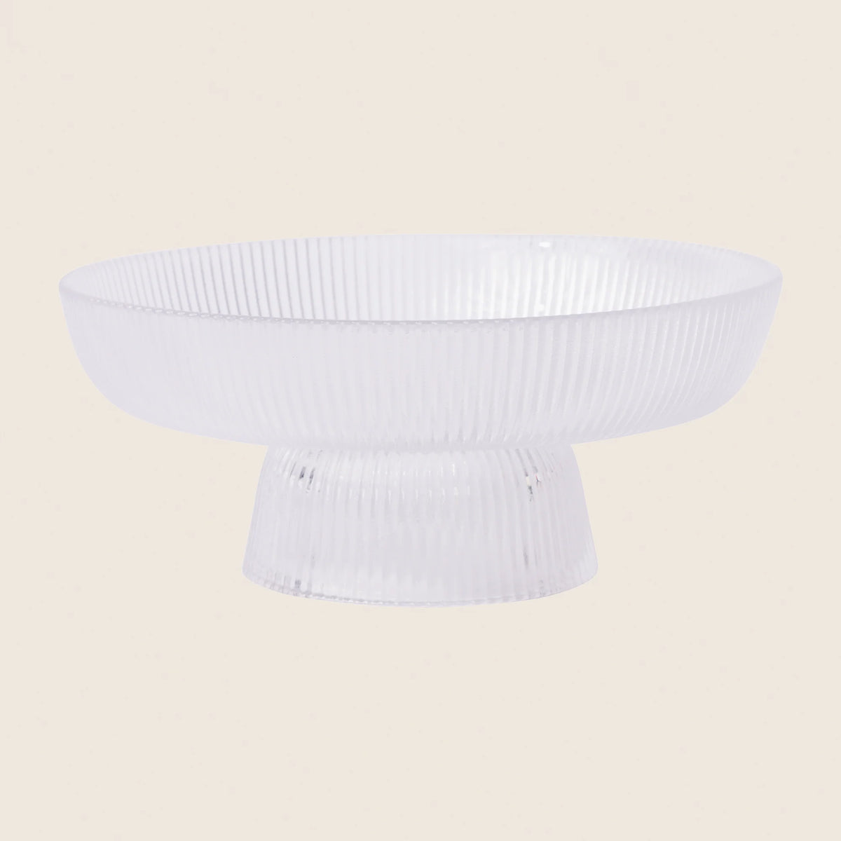Glass Ribbed Deco Bowl