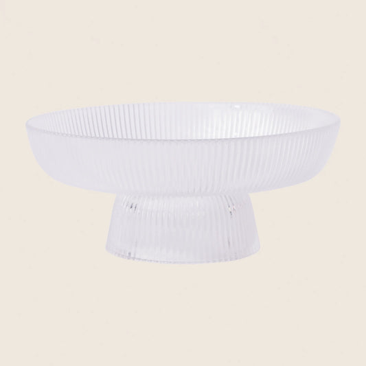 Glass Ribbed Deco Bowl