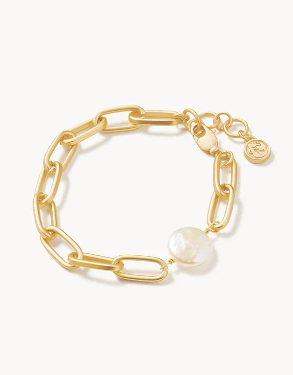 Coin Pearl Chain Bracelet
