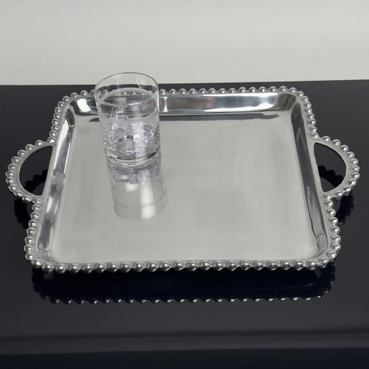 Square Beaded Handle Tray 6285