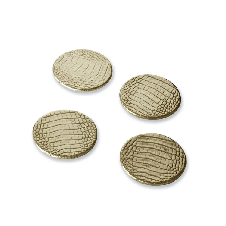 Sierra Modern Croc Coasters Set of 4 Gold 7769