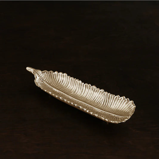 Giftables Sierra Modern Leaf Tray Gold 8187