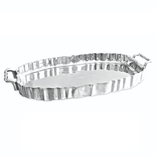 Vintage Fluted Oval Tray with Handles 8968