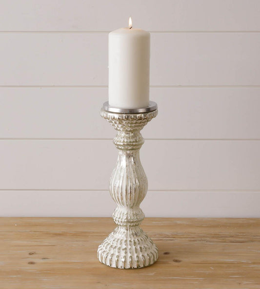 Frosted Mercury Glass Candle Holder