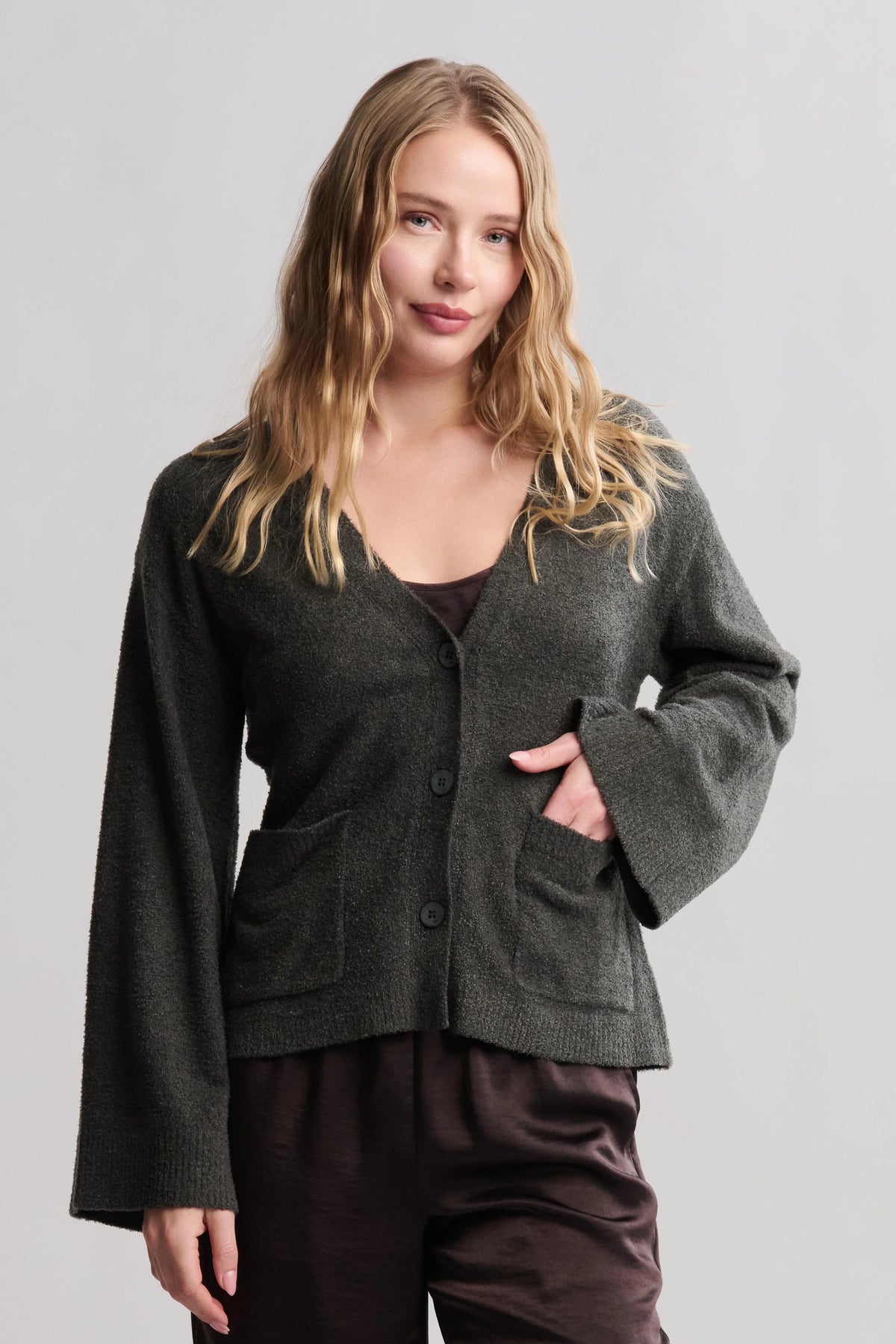 CCL Wide Sleeve Button Front Cardi