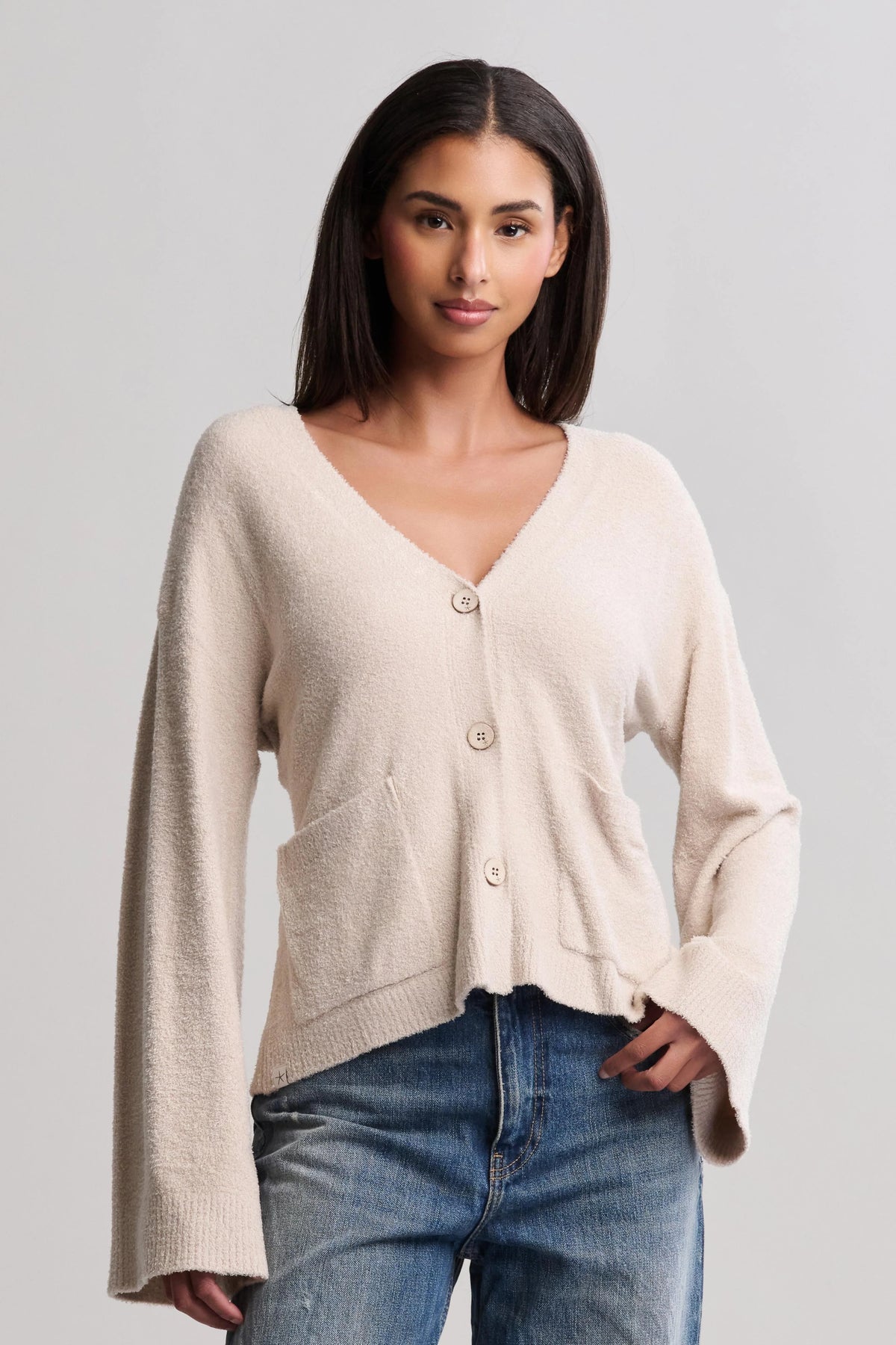 CCL Wide Sleeve Button Front Cardi