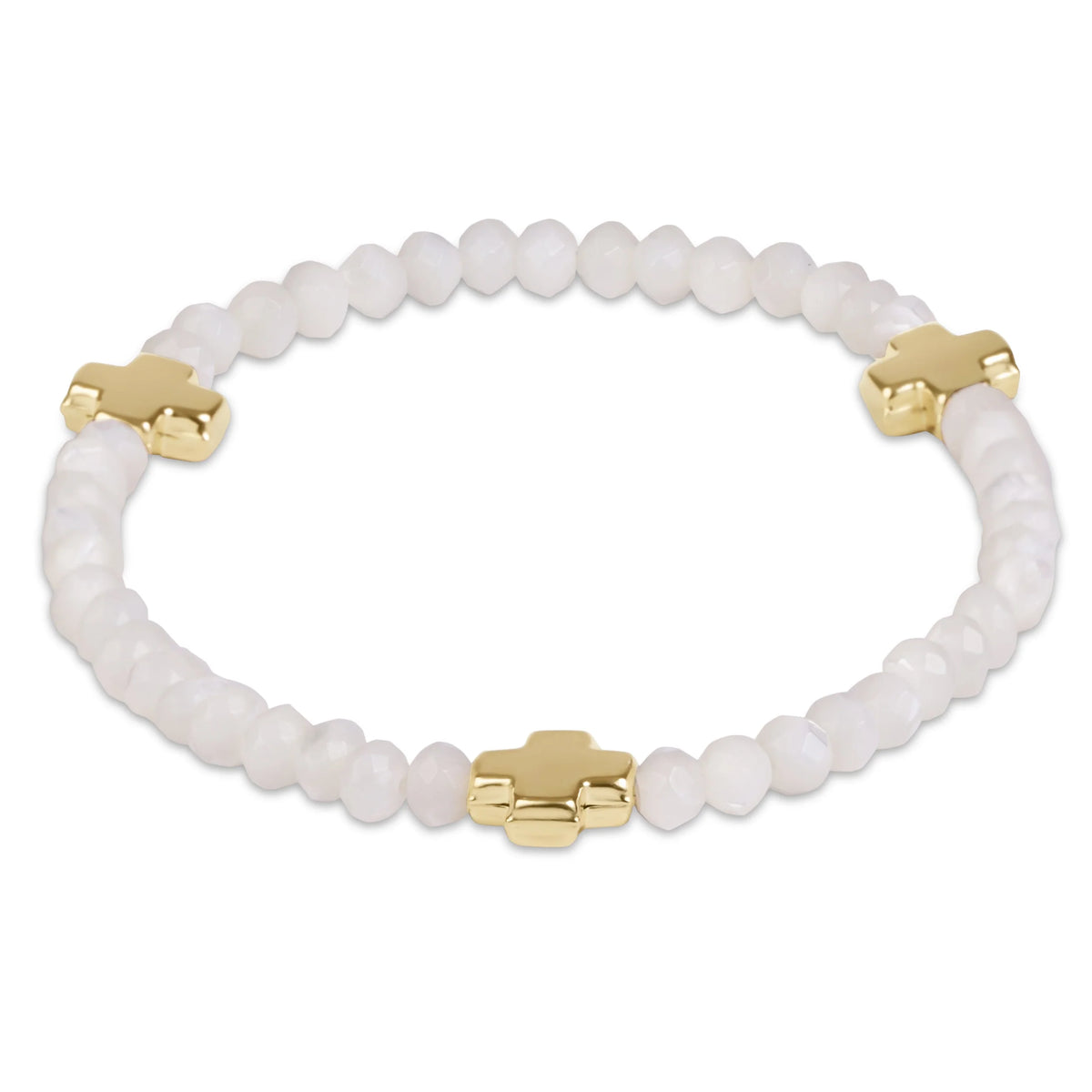 Signature Cross Gold 4mm Gemstone Bracelet