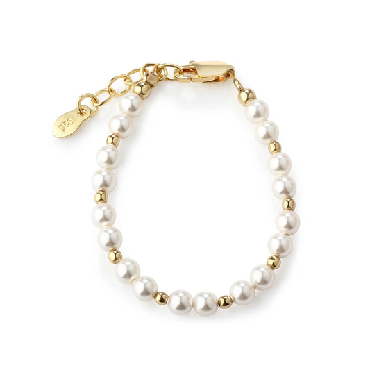 Brynn  Girls 14K Gold-Plated Pearl  Bracelet