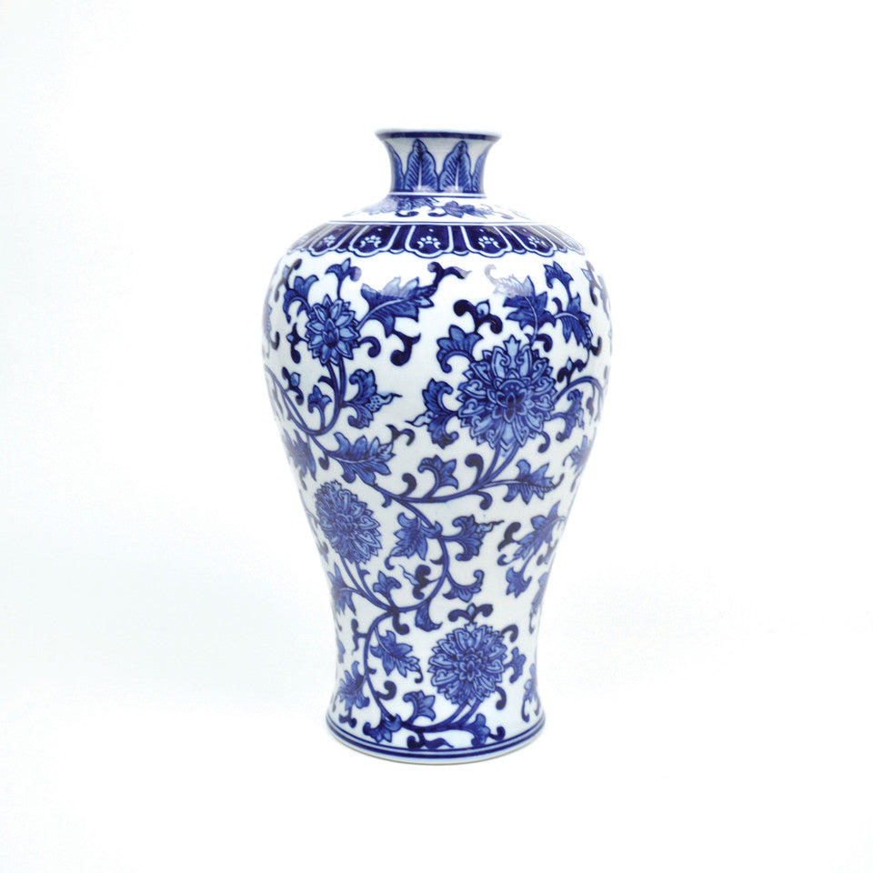 Blue Chinoiserie Vase