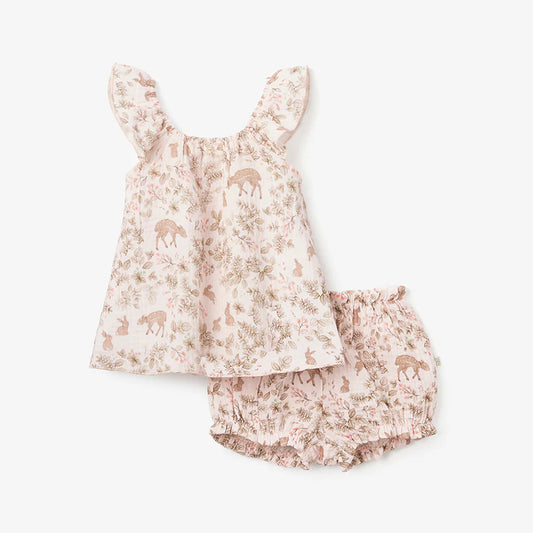 Bunny Print Flutter Dress