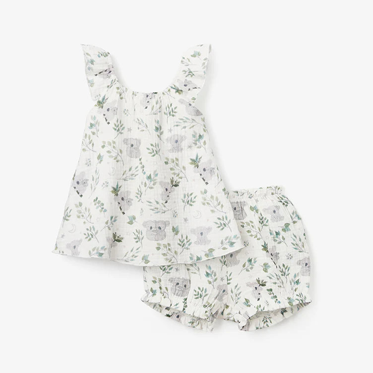 Koala Print Flutter Dress