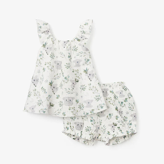 Koala Print Flutter Dress