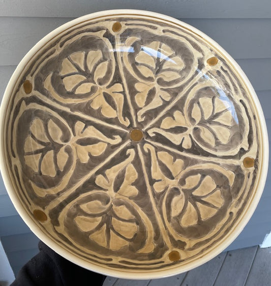 Brown & Taupe Serving Bowl