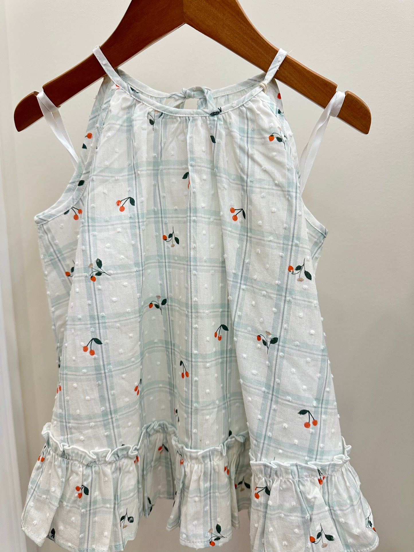 Strawberry Picnic Swiss Dot Dress & Bloomers