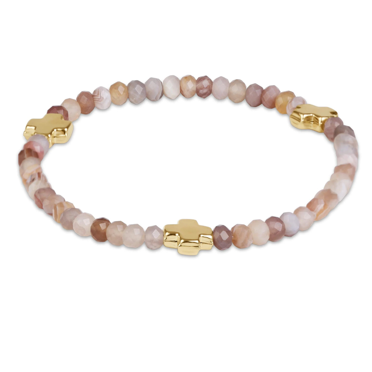Signature Cross Gold 4mm Gemstone Bracelet