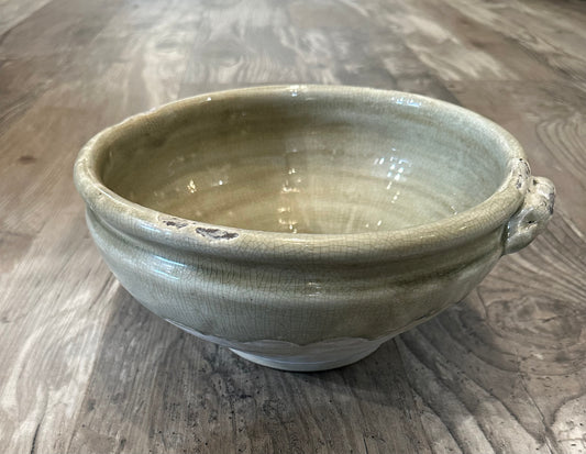 Hand Thrown Bowl Curled Handles